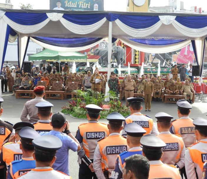 Gelar Apel Siaga Satgas Idul Fitri 1446 H: Pemkot Bandar Lampung Perketat Keamanan