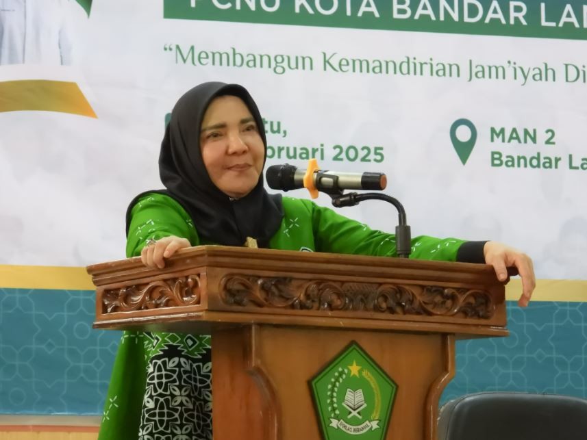 Eva Dwiana Buka Muskercab I PCNU Kota Bandar Lampung