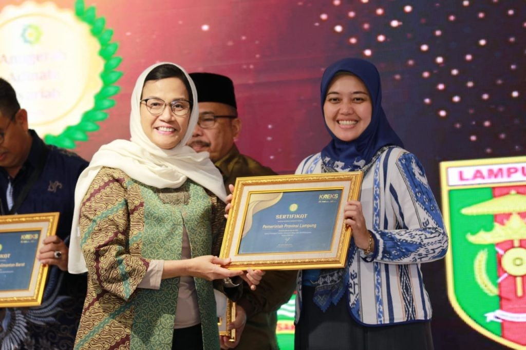 Pemprov Lampung Raih Anugerah Adinata Syariah 2023 Kategori Ekonomi Hijau Dan Berkelanjutan