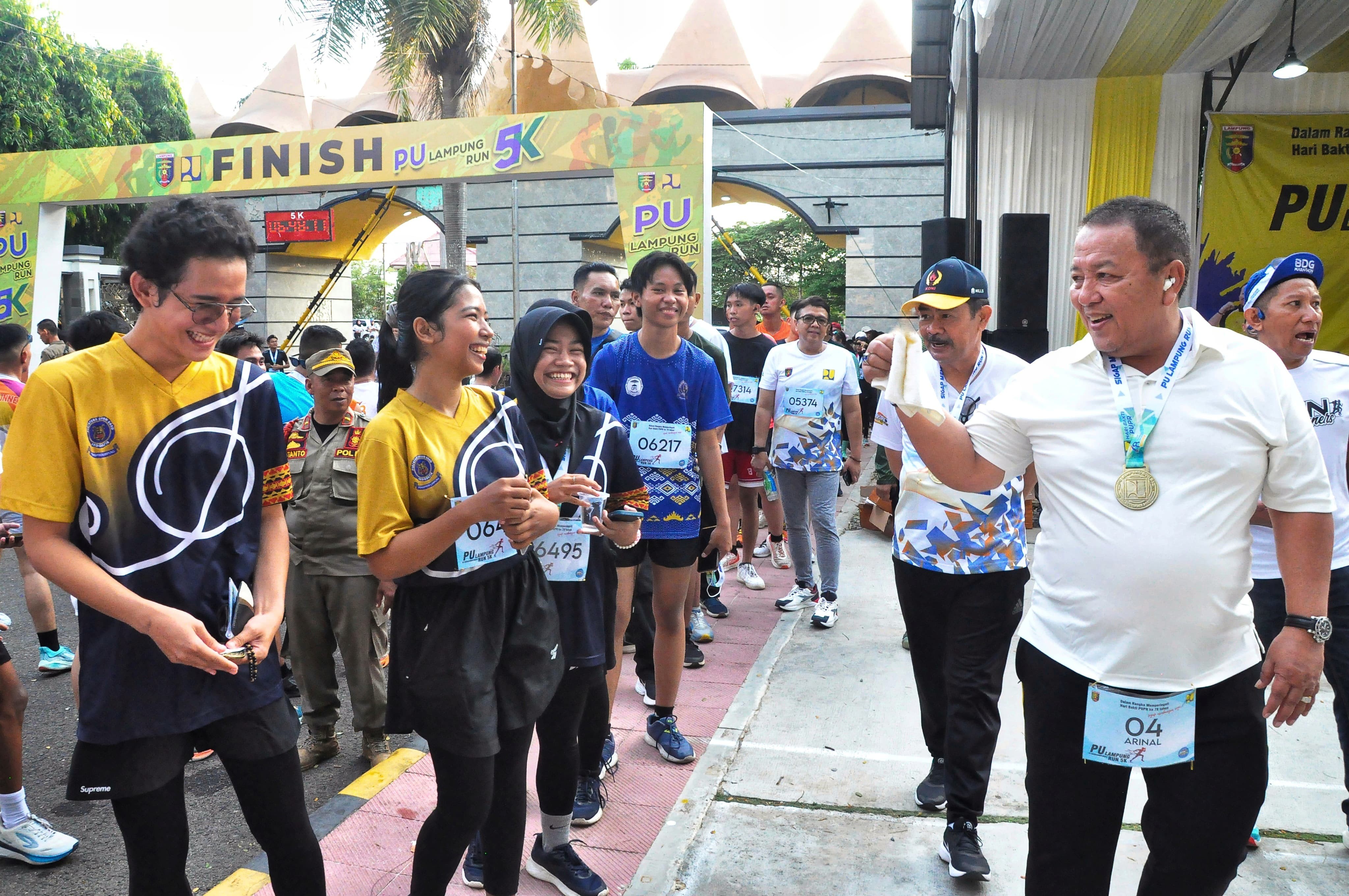 Peringati Hari Bakti Pekerjaan Umum ke-78 Provinsi Lampung, Gubernur Arinal Lepas PU Run 5 K
