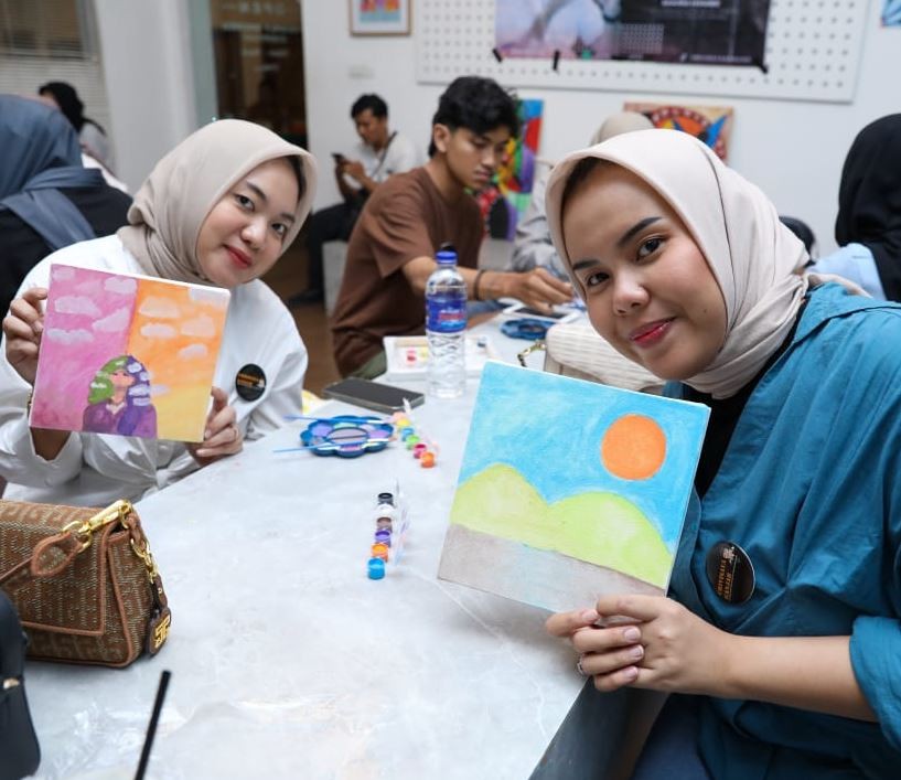 Crivisaya Ganjar Fasilitasi Milenial Lampung untuk Berekspresi Lewat Workshop Melukis