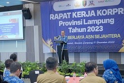 Sekdaprov Fahrizal Buka Raker Korpri Provinsi Lampung Tahun 2023