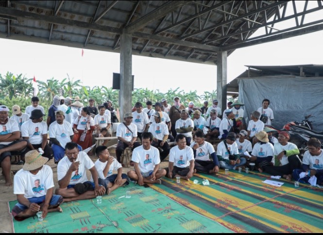 Komunitas Nelayan Pesisir Lampung Gelar Edukasi Pengolahan Tambak Udang dan Sosialisasi Ganjar