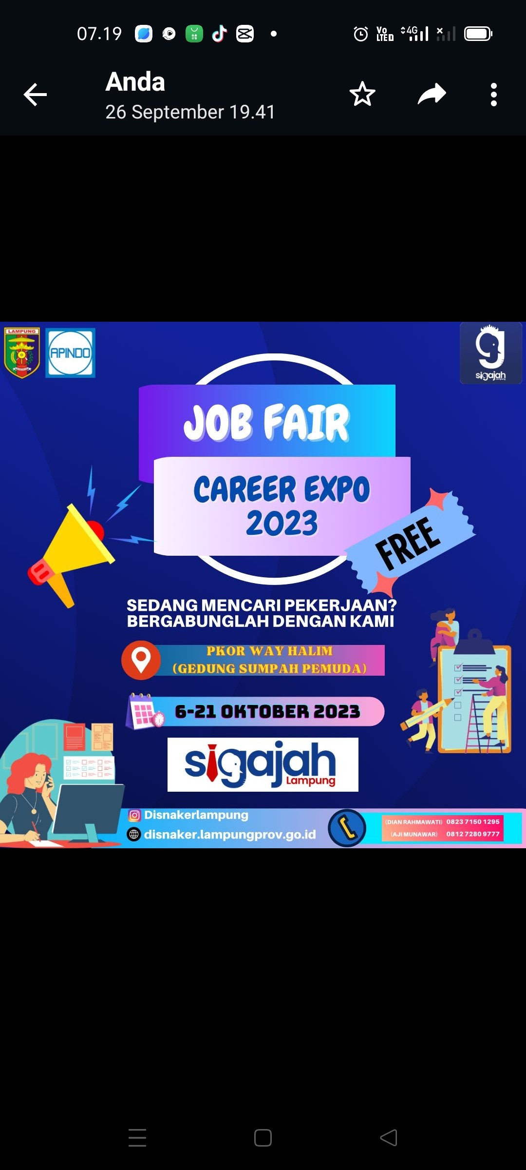 Pemprov Lampung Fasilitasi Pencari Kerja Melalui Job Fair Pada Gelaran Pekan Raya Lampung Tahun 2023