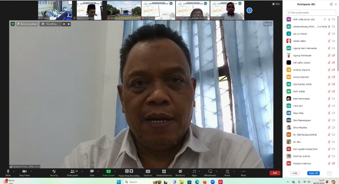 FKIP Universitas Lampung (Unila) Membekali Dosen dengan Pelatihan Sertifikasi Kompetensi