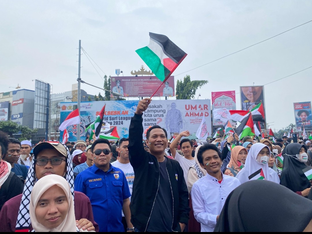KNPI Lampung Ikut serta Aksi Damai Bela Palestina
