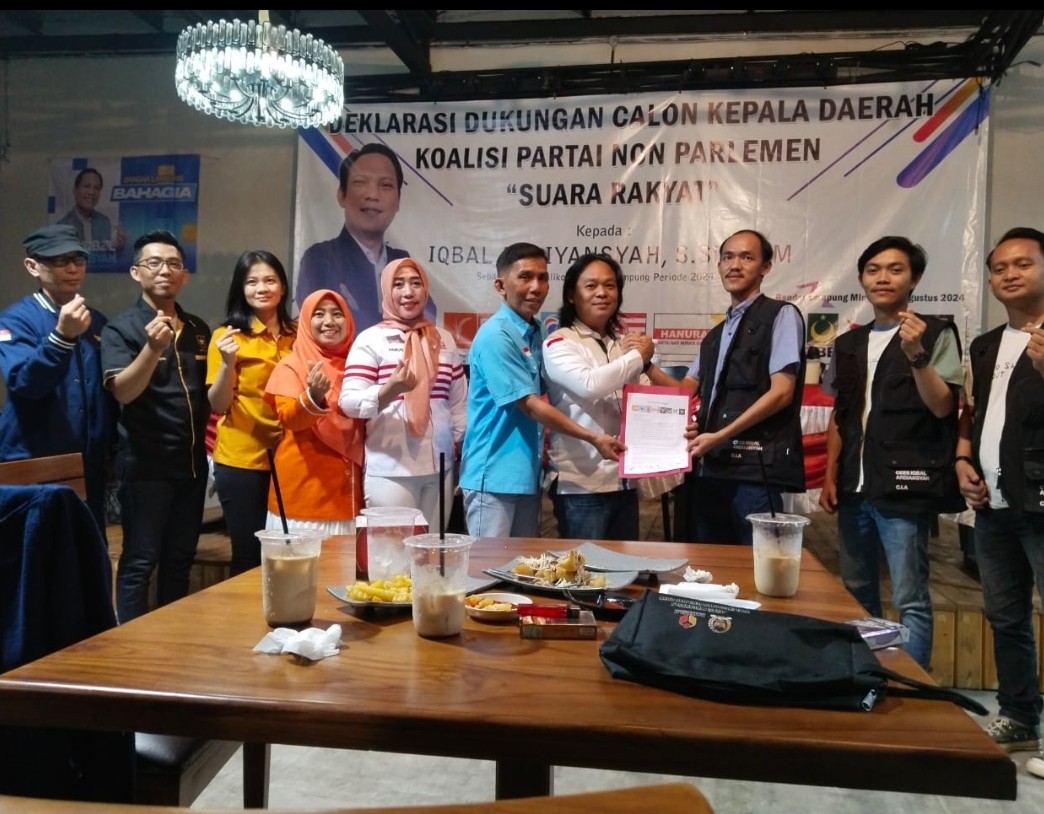 Parpol Non Parlemen Deklarasi Dukung Iqbal Ardiansyah Maju Pilwakot Bandar Lampung