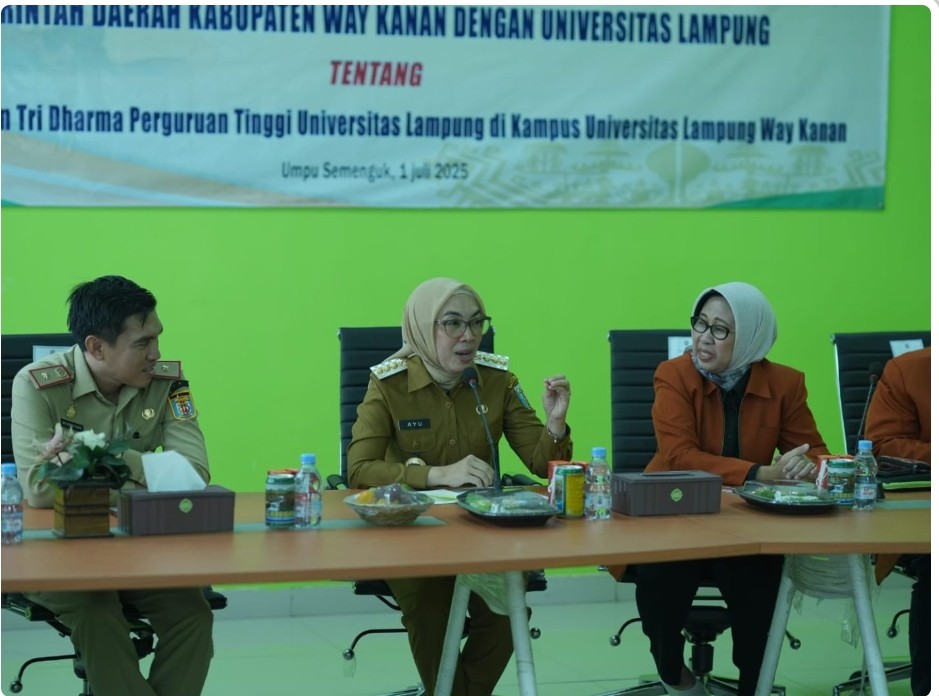 Unila dan Pemda Kabupaten Way Kanan Teken MoU, jalin Kolaborasi Wujudkan Kampus Berdampak