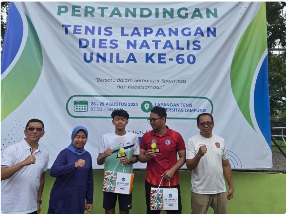 Unila Sukses Gelar Turnamen Tenis Lapangan Dies Natalis ke-60