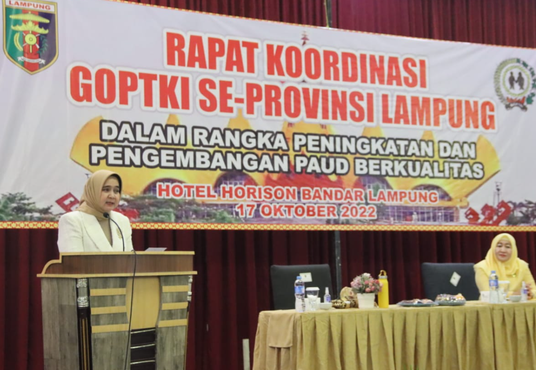 Riana Sari Arinal Buka Rapat koordinasi GOPTKI Seluruh Kabupaten dan Kota se Provinsi Lampung