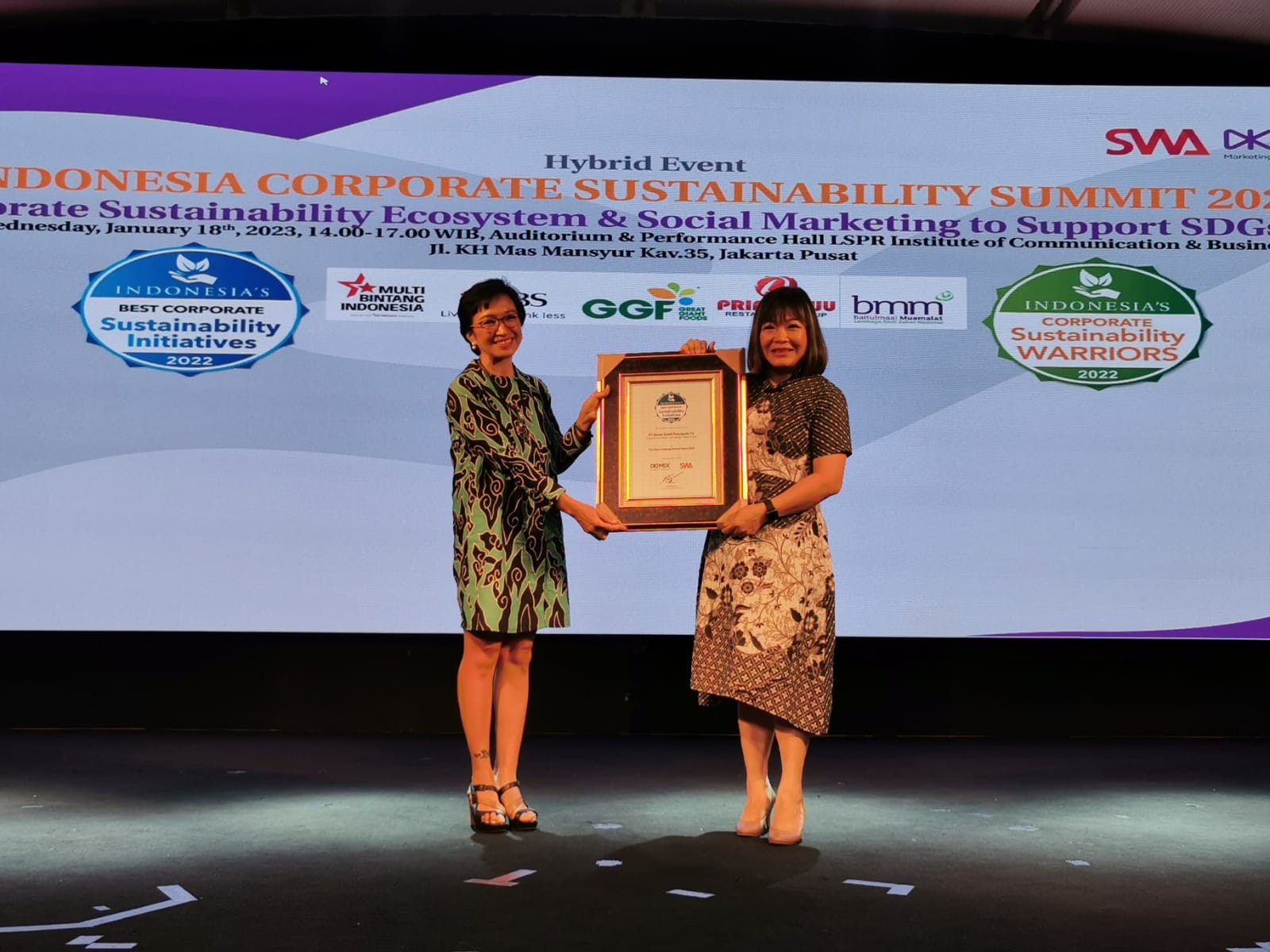 GGF Raih 2 Penghargaan Dalam Indonesia Best Corporate Sustainability Initiatives