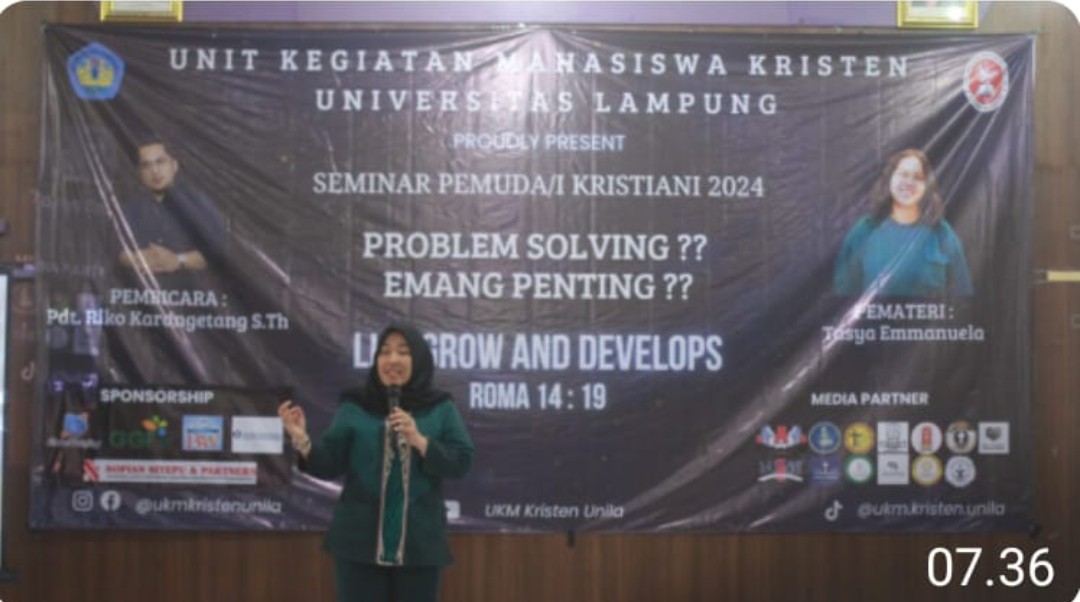 UKM Kristen Unila Adakan Seminar Pemuda Kristiani