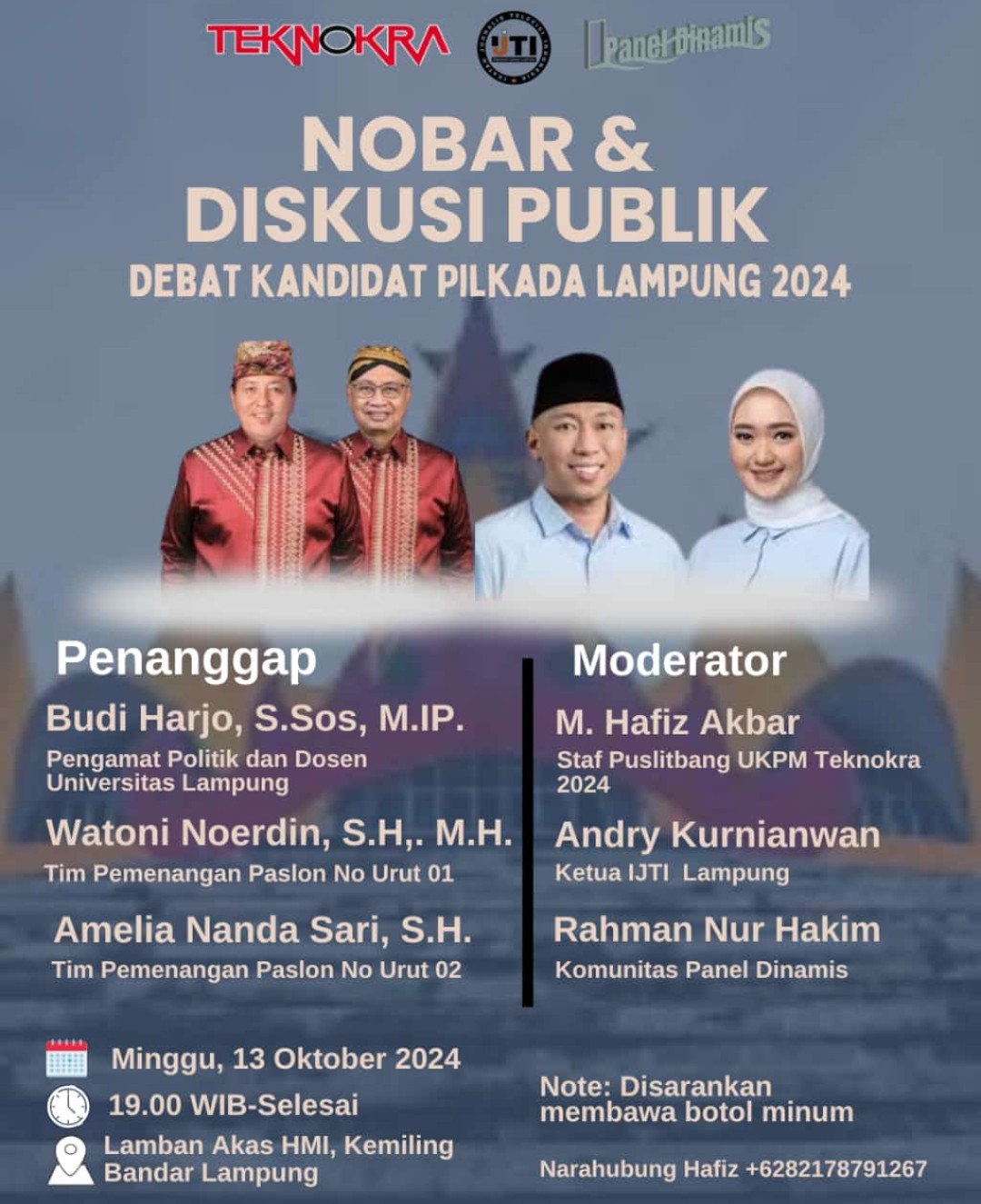 Teknokra Gelar Nobar dan Diskusi Publik Debat Pilkada 2024